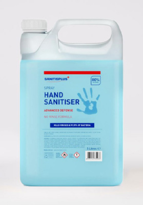 Sanitisplus 1 x 5ltr Spray Refill 80% Alcohol